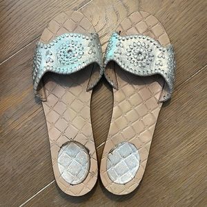 Jack Rogers silver slides 7.5